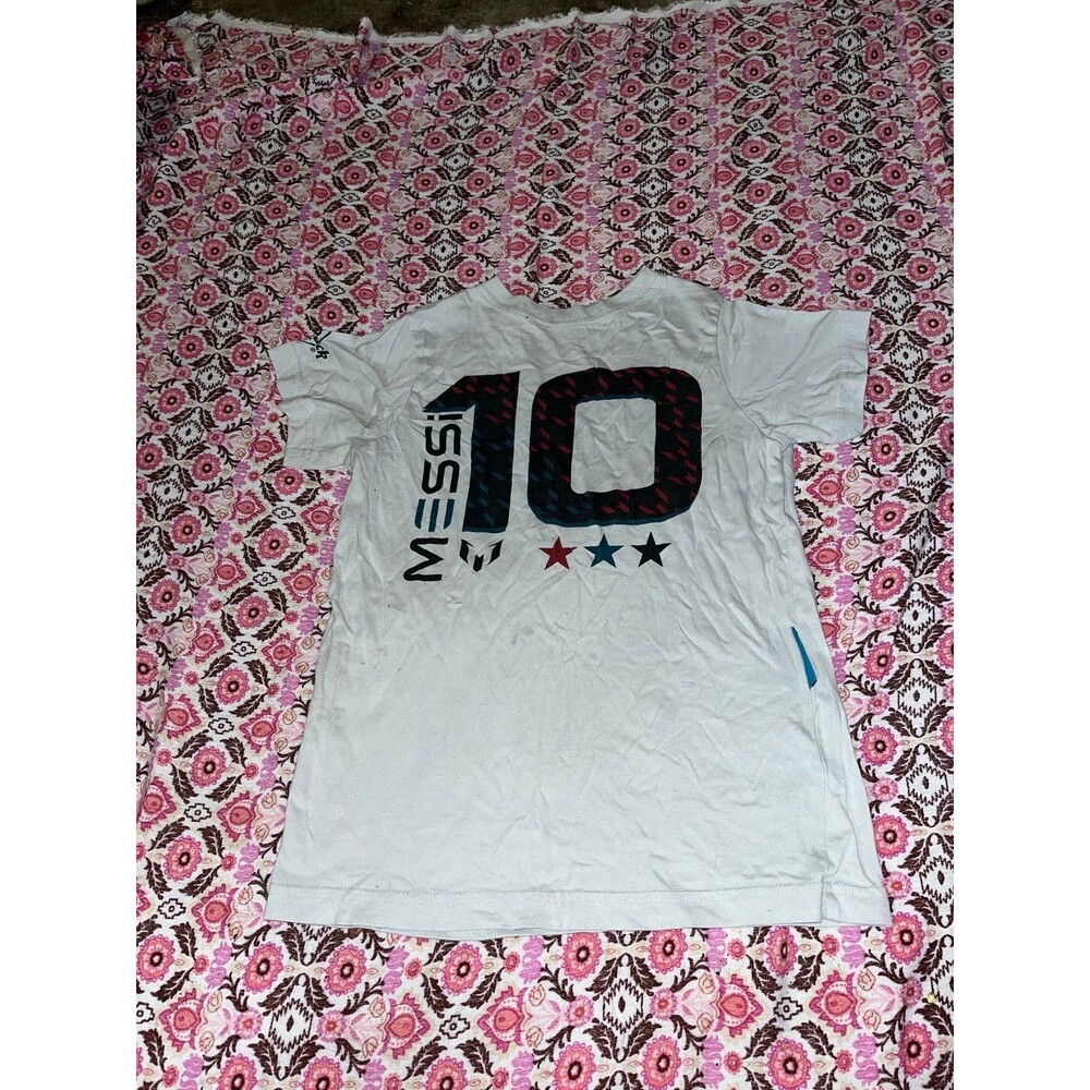 Youth Messi x Hard Rock Cafe Grey Short Sleeve T Shirt Size Small